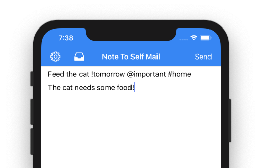 Note to Self Mail create note